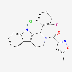 molecular formula C22H17ClFN3O2 B4771703 1-(2-chloro-6-fluorophenyl)-2-[(5-methyl-3-isoxazolyl)carbonyl]-2,3,4,9-tetrahydro-1H-beta-carboline 