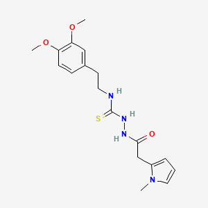 molecular formula C18H24N4O3S B4771716 N-[2-(3,4-dimethoxyphenyl)ethyl]-2-[(1-methyl-1H-pyrrol-2-yl)acetyl]hydrazinecarbothioamide 