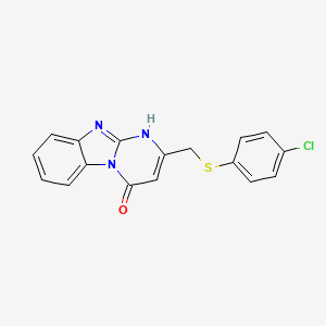 molecular formula C17H12ClN3OS B4771740 2-{[(4-chlorophenyl)thio]methyl}pyrimido[1,2-a]benzimidazol-4(1H)-one 