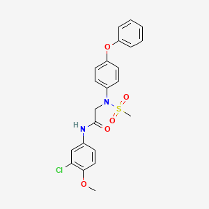 molecular formula C22H21ClN2O5S B4771760 N~1~-(3-chloro-4-methoxyphenyl)-N~2~-(methylsulfonyl)-N~2~-(4-phenoxyphenyl)glycinamide 