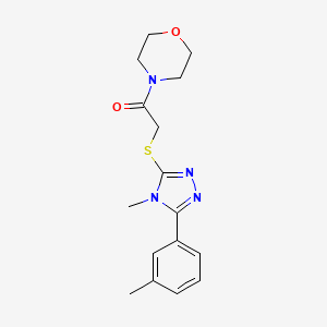 molecular formula C16H20N4O2S B4771775 4-({[4-methyl-5-(3-methylphenyl)-4H-1,2,4-triazol-3-yl]thio}acetyl)morpholine 