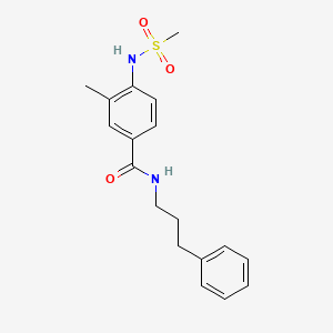 molecular formula C18H22N2O3S B4771780 3-methyl-4-[(methylsulfonyl)amino]-N-(3-phenylpropyl)benzamide 