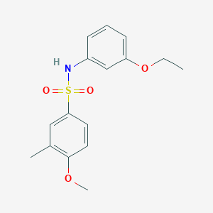 molecular formula C16H19NO4S B4771815 N-(3-ethoxyphenyl)-4-methoxy-3-methylbenzenesulfonamide 