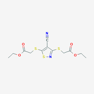 molecular formula C12H14N2O4S3 B4771837 diethyl 2,2'-[(4-cyano-3,5-isothiazolediyl)bis(thio)]diacetate CAS No. 311333-74-1