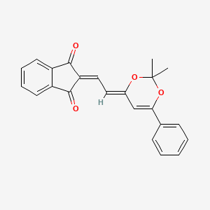molecular formula C23H18O4 B4771851 2-[2-(2,2-dimethyl-6-phenyl-4H-1,3-dioxin-4-ylidene)ethylidene]-1H-indene-1,3(2H)-dione 