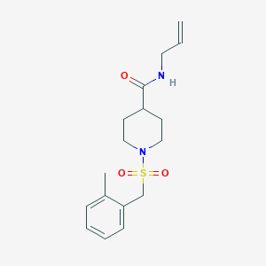 molecular formula C17H24N2O3S B4771861 N-allyl-1-[(2-methylbenzyl)sulfonyl]-4-piperidinecarboxamide 
