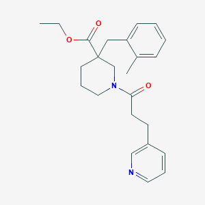 molecular formula C24H30N2O3 B4771872 ethyl 3-(2-methylbenzyl)-1-[3-(3-pyridinyl)propanoyl]-3-piperidinecarboxylate 