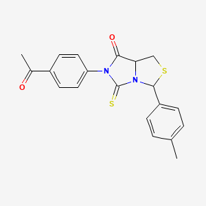 molecular formula C20H18N2O2S2 B4771892 6-(4-acetylphenyl)-3-(4-methylphenyl)-5-thioxotetrahydro-7H-imidazo[1,5-c][1,3]thiazol-7-one 
