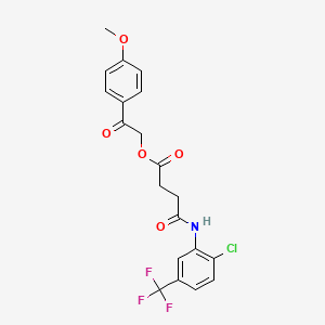 molecular formula C20H17ClF3NO5 B4771914 2-(4-methoxyphenyl)-2-oxoethyl 4-{[2-chloro-5-(trifluoromethyl)phenyl]amino}-4-oxobutanoate 