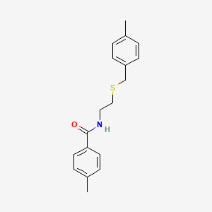 molecular formula C18H21NOS B4771919 4-methyl-N-{2-[(4-methylbenzyl)thio]ethyl}benzamide 