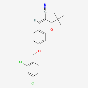 3-{4-[(2,4-dichlorobenzyl)oxy]phenyl}-2-(2,2-dimethylpropanoyl)acrylonitrile