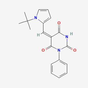 molecular formula C19H19N3O3 B4771933 5-[(1-tert-butyl-1H-pyrrol-2-yl)methylene]-1-phenyl-2,4,6(1H,3H,5H)-pyrimidinetrione 