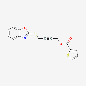 molecular formula C16H11NO3S2 B4771941 4-(1,3-benzoxazol-2-ylthio)-2-butyn-1-yl 2-thiophenecarboxylate 