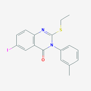molecular formula C17H15IN2OS B4771952 2-(ethylthio)-6-iodo-3-(3-methylphenyl)-4(3H)-quinazolinone 