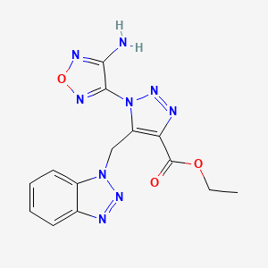 ethyl 1-(4-amino-1,2,5-oxadiazol-3-yl)-5-(1H-1,2,3-benzotriazol-1-ylmethyl)-1H-1,2,3-triazole-4-carboxylate