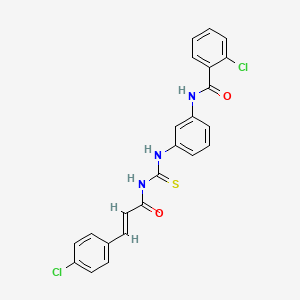 molecular formula C23H17Cl2N3O2S B4771980 2-chloro-N-{3-[({[3-(4-chlorophenyl)acryloyl]amino}carbonothioyl)amino]phenyl}benzamide 