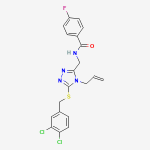 molecular formula C20H17Cl2FN4OS B4771999 N-({4-allyl-5-[(3,4-dichlorobenzyl)thio]-4H-1,2,4-triazol-3-yl}methyl)-4-fluorobenzamide 