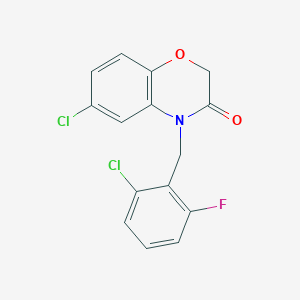 molecular formula C15H10Cl2FNO2 B4772006 6-chloro-4-(2-chloro-6-fluorobenzyl)-2H-1,4-benzoxazin-3(4H)-one 
