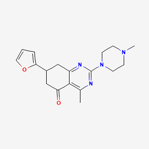 molecular formula C18H22N4O2 B4772017 7-(2-furyl)-4-methyl-2-(4-methyl-1-piperazinyl)-7,8-dihydro-5(6H)-quinazolinone 