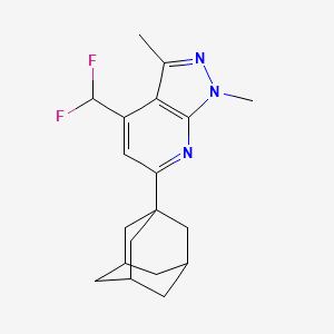 molecular formula C19H23F2N3 B4772034 6-(1-adamantyl)-4-(difluoromethyl)-1,3-dimethyl-1H-pyrazolo[3,4-b]pyridine 