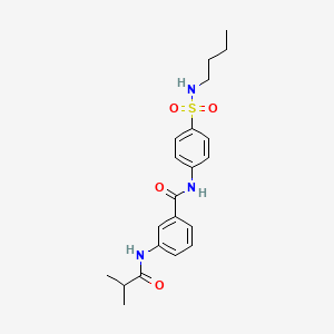 molecular formula C21H27N3O4S B4772043 N-{4-[(butylamino)sulfonyl]phenyl}-3-(isobutyrylamino)benzamide 