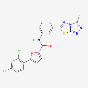 molecular formula C22H15Cl2N5O2S B4772049 5-(2,4-dichlorophenyl)-N-[2-methyl-5-(3-methyl[1,2,4]triazolo[3,4-b][1,3,4]thiadiazol-6-yl)phenyl]-2-furamide 
