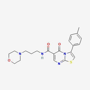 molecular formula C21H24N4O3S B4772051 3-(4-methylphenyl)-N-[3-(4-morpholinyl)propyl]-5-oxo-5H-[1,3]thiazolo[3,2-a]pyrimidine-6-carboxamide 