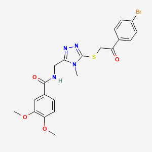 molecular formula C21H21BrN4O4S B4772066 N-[(5-{[2-(4-bromophenyl)-2-oxoethyl]thio}-4-methyl-4H-1,2,4-triazol-3-yl)methyl]-3,4-dimethoxybenzamide 