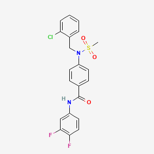 molecular formula C21H17ClF2N2O3S B4772075 4-[(2-chlorobenzyl)(methylsulfonyl)amino]-N-(3,4-difluorophenyl)benzamide 
