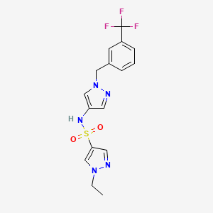 molecular formula C16H16F3N5O2S B4772078 1-ethyl-N-{1-[3-(trifluoromethyl)benzyl]-1H-pyrazol-4-yl}-1H-pyrazole-4-sulfonamide 