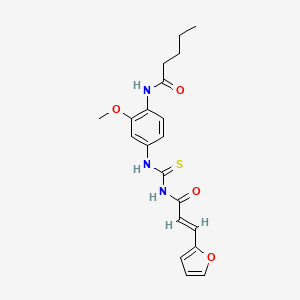 molecular formula C20H23N3O4S B4772086 3-(2-furyl)-N-({[3-methoxy-4-(pentanoylamino)phenyl]amino}carbonothioyl)acrylamide 