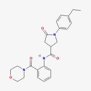 molecular formula C24H27N3O4 B4772092 1-(4-ethylphenyl)-N-[2-(4-morpholinylcarbonyl)phenyl]-5-oxo-3-pyrrolidinecarboxamide 