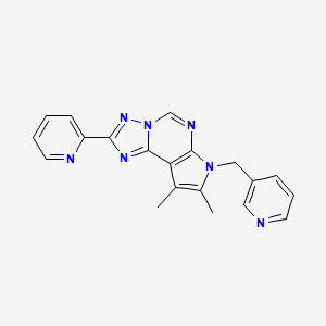 molecular formula C20H17N7 B4772134 8,9-dimethyl-2-(2-pyridinyl)-7-(3-pyridinylmethyl)-7H-pyrrolo[3,2-e][1,2,4]triazolo[1,5-c]pyrimidine 