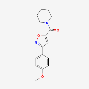 molecular formula C16H18N2O3 B4772144 1-{[3-(4-methoxyphenyl)isoxazol-5-yl]carbonyl}piperidine 