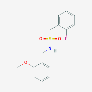 molecular formula C15H16FNO3S B4772160 1-(2-fluorophenyl)-N-(2-methoxybenzyl)methanesulfonamide 