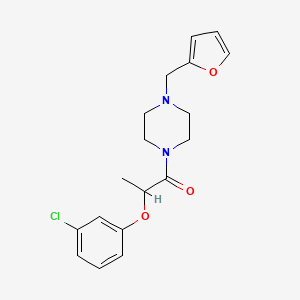 molecular formula C18H21ClN2O3 B4772204 1-[2-(3-chlorophenoxy)propanoyl]-4-(2-furylmethyl)piperazine 