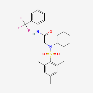 molecular formula C24H29F3N2O3S B4772208 N~2~-cyclohexyl-N~2~-(mesitylsulfonyl)-N~1~-[2-(trifluoromethyl)phenyl]glycinamide 