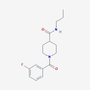 molecular formula C16H21FN2O2 B4772219 1-(3-fluorobenzoyl)-N-propyl-4-piperidinecarboxamide 
