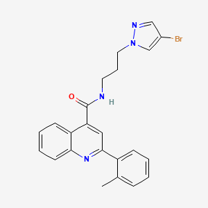 molecular formula C23H21BrN4O B4772226 N-[3-(4-bromo-1H-pyrazol-1-yl)propyl]-2-(2-methylphenyl)-4-quinolinecarboxamide 