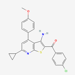 molecular formula C24H19ClN2O2S B4772233 [3-amino-6-cyclopropyl-4-(4-methoxyphenyl)thieno[2,3-b]pyridin-2-yl](4-chlorophenyl)methanone 