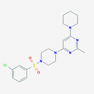molecular formula C20H26ClN5O2S B4772251 4-{4-[(3-chlorophenyl)sulfonyl]-1-piperazinyl}-2-methyl-6-(1-piperidinyl)pyrimidine 