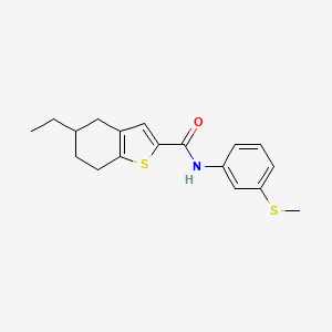 molecular formula C18H21NOS2 B4772257 5-ethyl-N-[3-(methylthio)phenyl]-4,5,6,7-tetrahydro-1-benzothiophene-2-carboxamide 