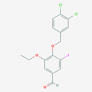 molecular formula C16H13Cl2IO3 B4772264 4-[(3,4-dichlorobenzyl)oxy]-3-ethoxy-5-iodobenzaldehyde 