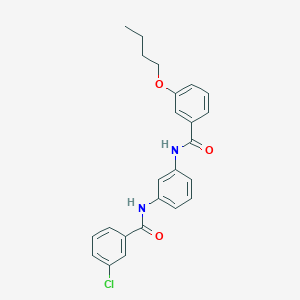 molecular formula C24H23ClN2O3 B4772270 3-butoxy-N-{3-[(3-chlorobenzoyl)amino]phenyl}benzamide 