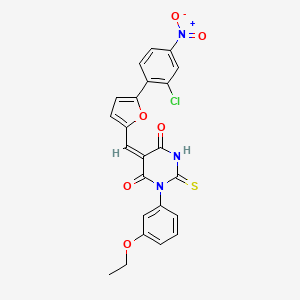 molecular formula C23H16ClN3O6S B4772273 5-{[5-(2-chloro-4-nitrophenyl)-2-furyl]methylene}-1-(3-ethoxyphenyl)-2-thioxodihydro-4,6(1H,5H)-pyrimidinedione 