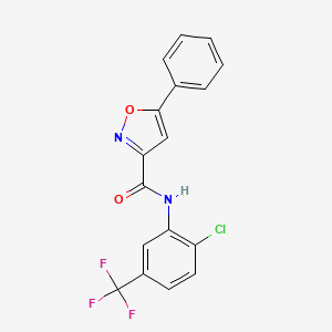 molecular formula C17H10ClF3N2O2 B4772277 N-[2-chloro-5-(trifluoromethyl)phenyl]-5-phenyl-3-isoxazolecarboxamide 