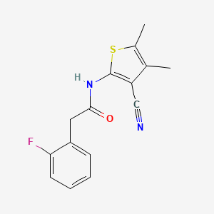 molecular formula C15H13FN2OS B4772296 N-(3-cyano-4,5-dimethyl-2-thienyl)-2-(2-fluorophenyl)acetamide 