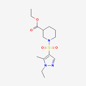 molecular formula C14H23N3O4S B4772301 ethyl 1-[(1-ethyl-5-methyl-1H-pyrazol-4-yl)sulfonyl]-3-piperidinecarboxylate 