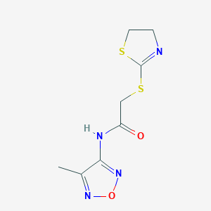 molecular formula C8H10N4O2S2 B4772305 2-(4,5-dihydro-1,3-thiazol-2-ylthio)-N-(4-methyl-1,2,5-oxadiazol-3-yl)acetamide 