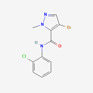 molecular formula C11H9BrClN3O B4772319 4-bromo-N-(2-chlorophenyl)-1-methyl-1H-pyrazole-5-carboxamide 